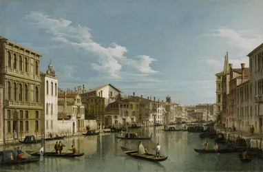 Canal Grande van Palazzo Flangini naar Palazzo Bembo, ca. 1740